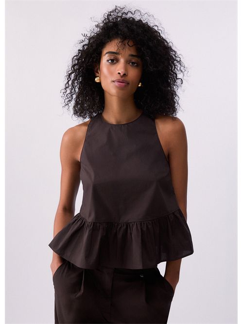 Top in popeline con fiocco LIU JO | WA6365T4853/91109